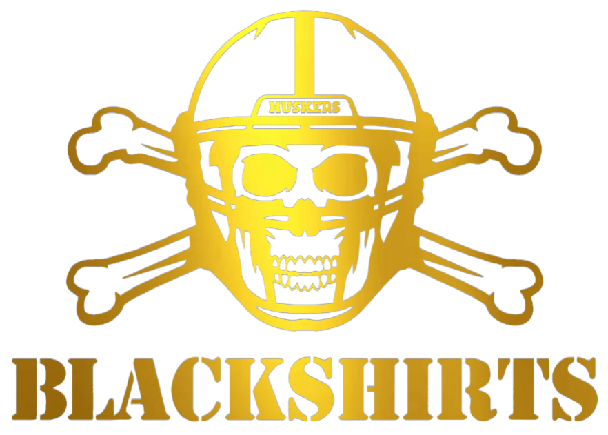 Nebraska Cornhuskers GOLD CHROME MIRROR Blackshirts Logo Premium DieCut Vinyl Decal PICK SIZE