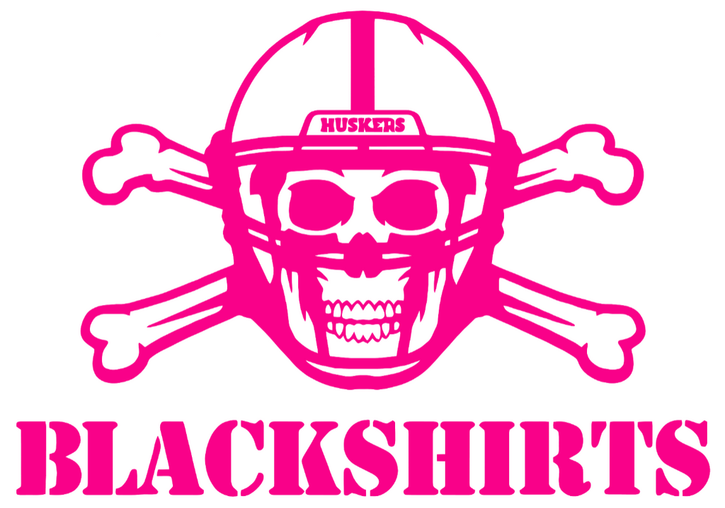 Nebraska Cornhuskers Hot Pink Blackshirts Logo Premium DieCut Vinyl Decal PICK SIZE