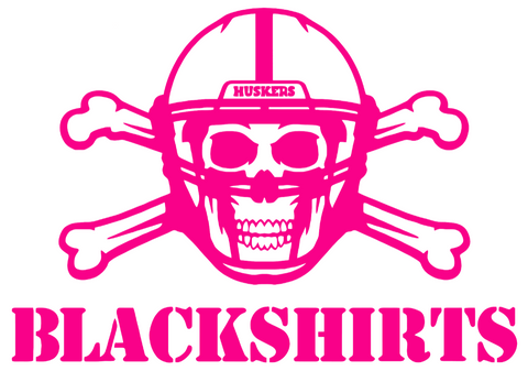 Nebraska Cornhuskers Hot Pink Blackshirts Logo Premium DieCut Vinyl Decal PICK SIZE