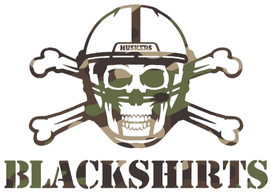Nebraska Cornhuskers Woodland Camo Camouflage Blackshirts Logo Premium DieCut Vinyl Decal PICK SIZE