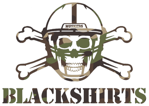 Nebraska Cornhuskers Woodland Camo Camouflage Blackshirts Logo Premium DieCut Vinyl Decal PICK SIZE