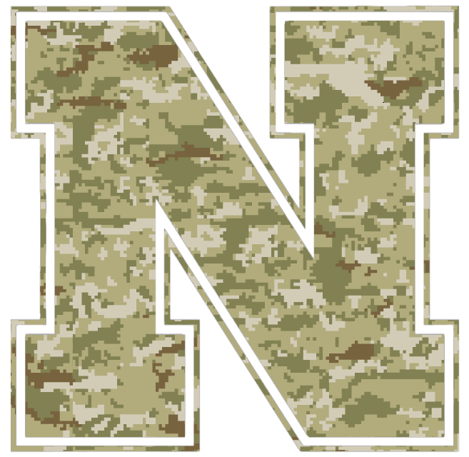 Nebraska Cornhuskers Team Logo Salute to Service Camouflage Camo Vinyl Decal PICK SIZE