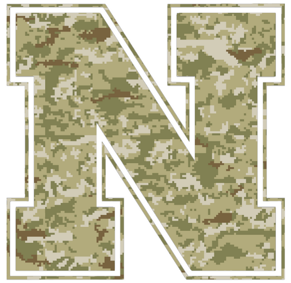 Nebraska Cornhuskers Team Logo Salute to Service Camouflage Camo Vinyl Decal PICK SIZE