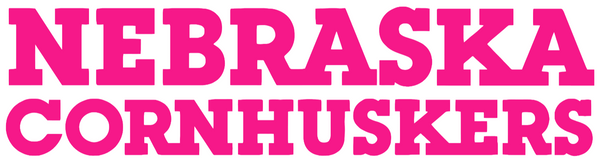 Nebraska Cornhuskers Hot Pink Team Name Logo Premium DieCut Vinyl Decal PICK SIZE