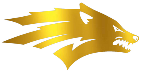 Nevada Wolf Pack GOLD CHROME MIRROR Team Logo Premium DieCut Vinyl Decal PICK SIZE