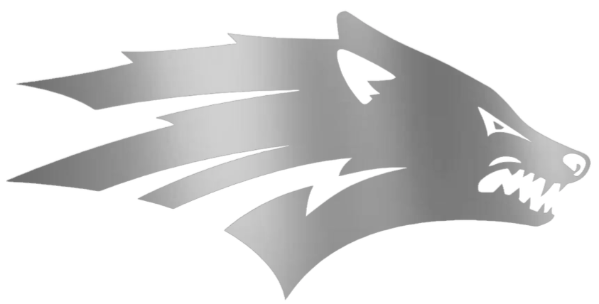 Nevada Wolf Pack SILVER CHROME MIRROR Team Logo Premium DieCut Vinyl Decal PICK SIZE
