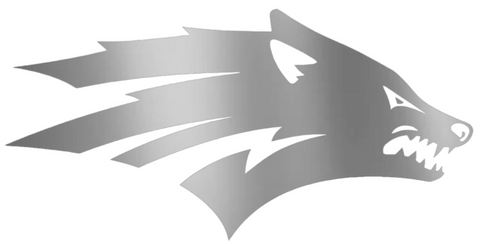 Nevada Wolf Pack SILVER CHROME MIRROR Team Logo Premium DieCut Vinyl Decal PICK SIZE