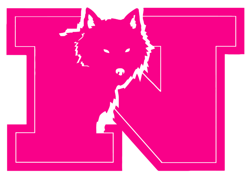 Nevada Wolf Pack Hot Pink Retro Throwback Logo Premium DieCut Vinyl Decal PICK SIZE