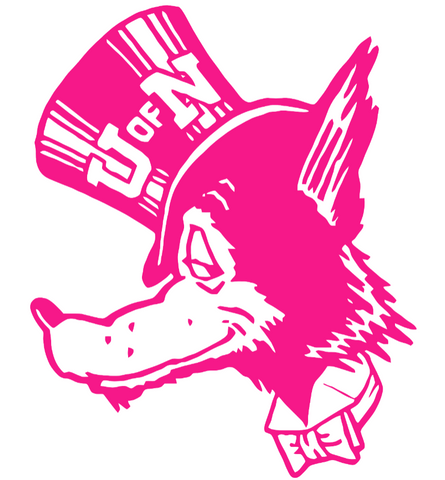 Nevada Wolf Pack Hot Pink Retro Throwback Logo Premium DieCut Vinyl Decal PICK SIZE