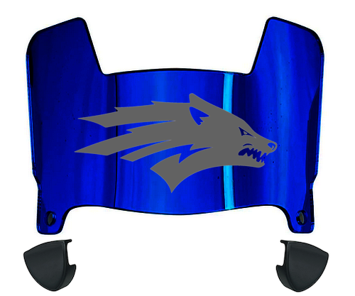 Nevada Wolf Pack Mini Football Helmet Visor Shield w/ Clips - PICK VISOR & LOGO COLOR - SportsJewelryProShop
