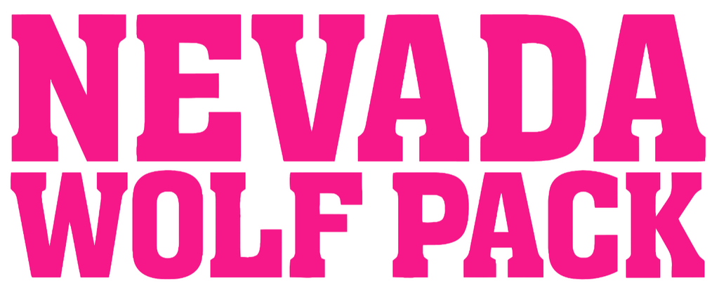 Nevada Wolf Pack Hot Pink Team Name Logo Premium DieCut Vinyl Decal PICK SIZE