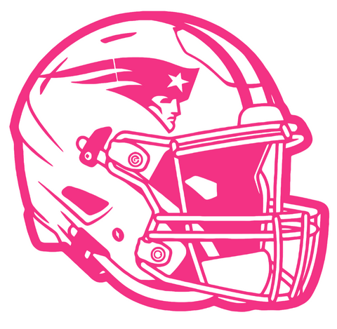New England Patriots HOT PINK Football Helmet Premium DieCut Vinyl Decal PICK SIZE
