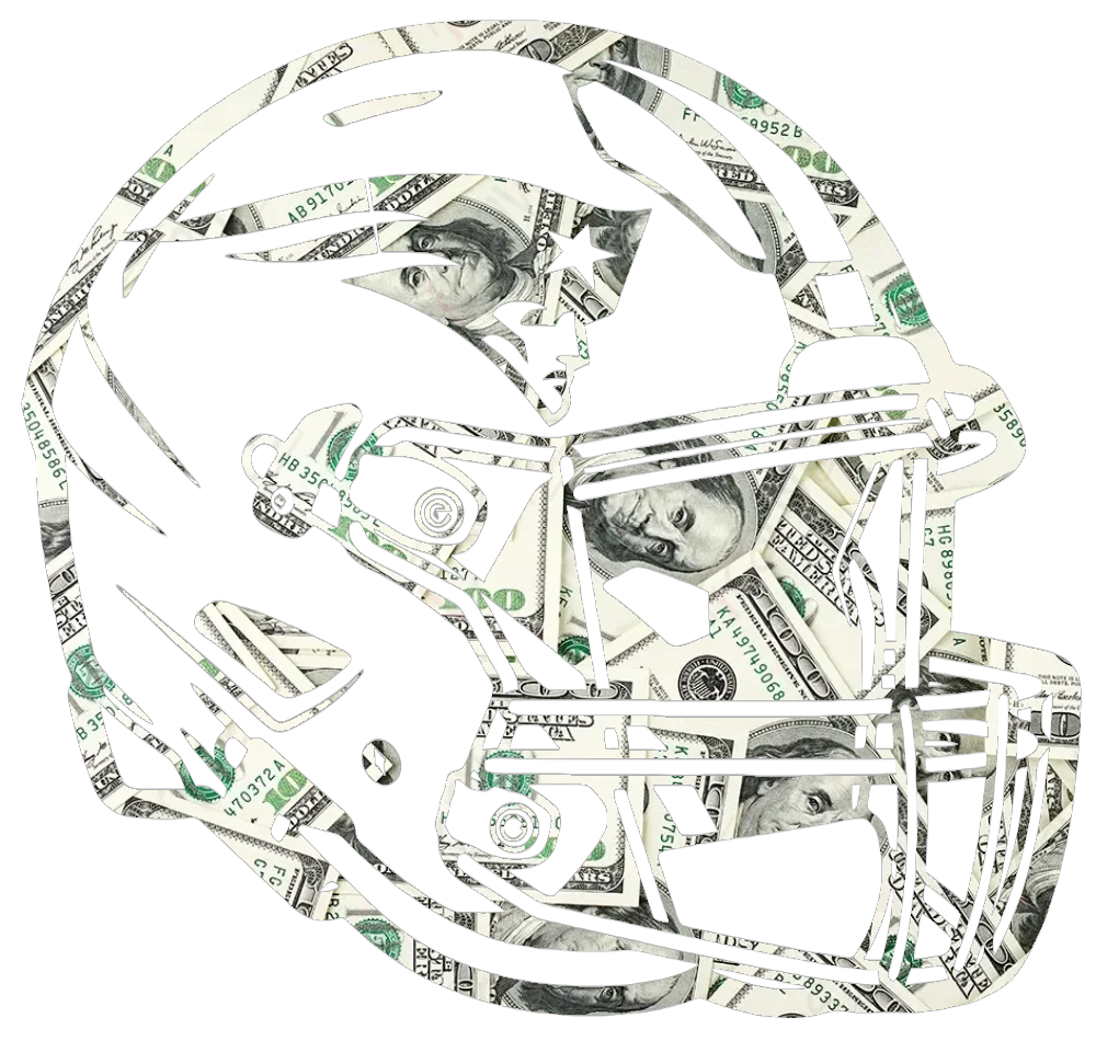 New England Patriots Football Helmet Money Print Premium DieCut Vinyl Decal PICK SIZE