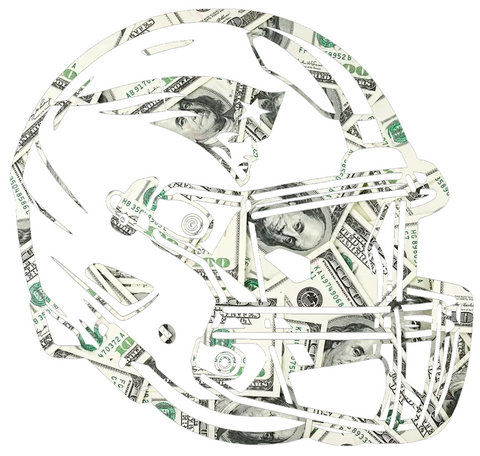 New England Patriots Football Helmet Money Print Premium DieCut Vinyl Decal PICK SIZE