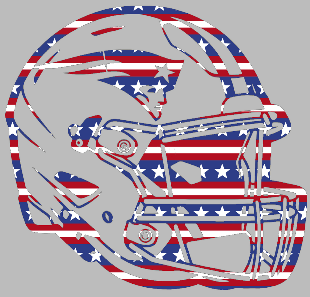 New England Patriots Football Helmet Stars & Stripes USA American Flag Vinyl Decal PICK SIZE