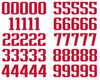 New England Patriots Jersey Style Vinyl Number Decal Sheet Set of 50 #0-9 - Pick Color & Size