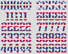 New England Patriots Jersey Style Vinyl Number Decal Sheet Set of 50 #0-9 - Pick Color & Size