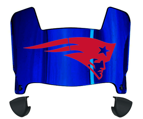 New England Patriots Mini Football Helmet Visor Shield w/ Clips - PICK VISOR & LOGO COLOR