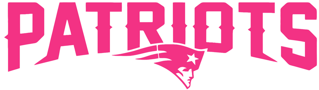 New England Patriots Hot Pink Team Name Logo Premium DieCut Vinyl Decal PICK SIZE