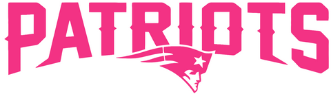 New England Patriots Hot Pink Team Name Logo Premium DieCut Vinyl Decal PICK SIZE