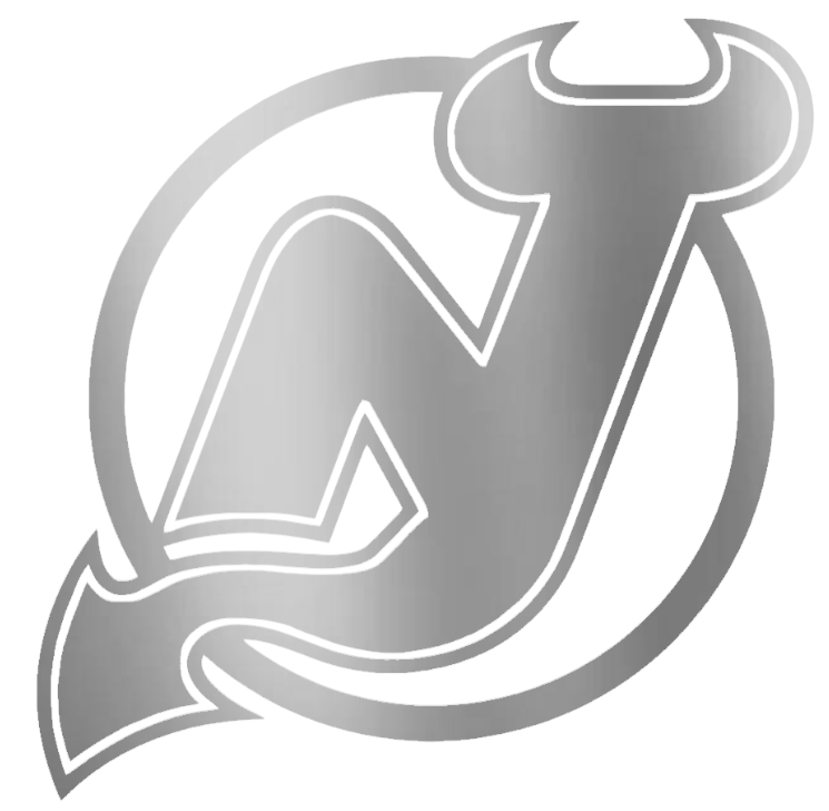 New Jersey Devils SILVER CHROME MIRROR Team Logo Premium DieCut Vinyl Decal PICK SIZE