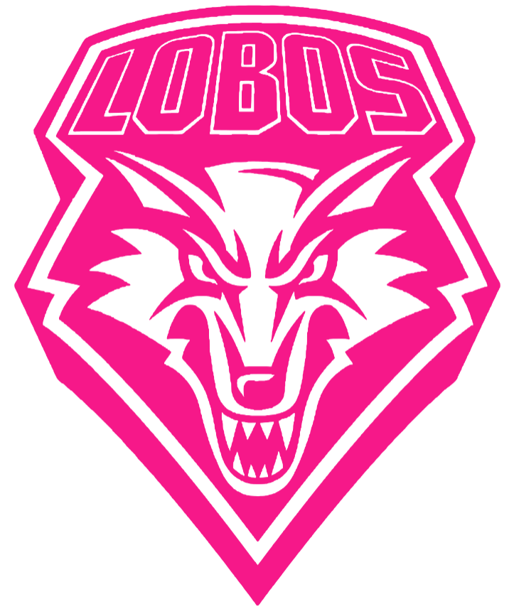 New Mexico Lobos Hot Pink Alternate Team Logo Premium DieCut Vinyl Decal PICK SIZE