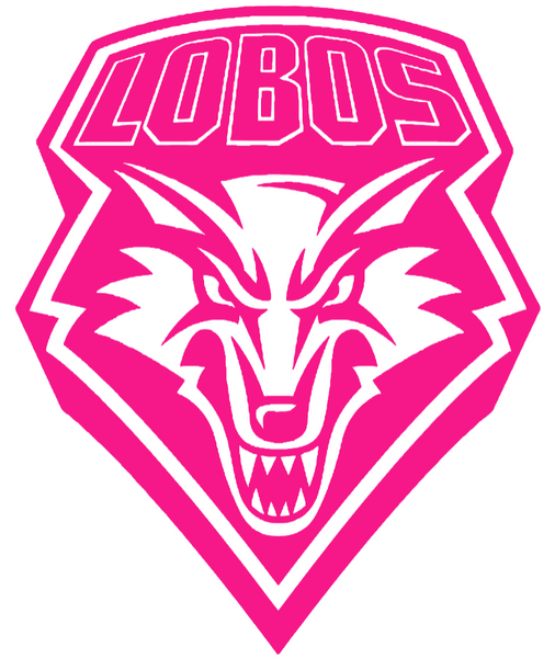 New Mexico Lobos Hot Pink Alternate Team Logo Premium DieCut Vinyl Decal PICK SIZE
