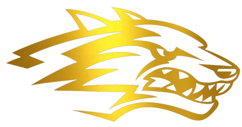New Mexico Lobos GOLD CHROME MIRROR Alternate Logo Premium DieCut Vinyl Decal PICK SIZE