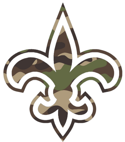 New Orleans Saints Woodland Camo Camouflage Alternate Logo Premium DieCut Vinyl Decal PICK SIZE