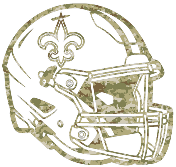 New Orleans Saints Football Helmet Salute to Service Camouflage Camo Vinyl Decal PICK SIZE