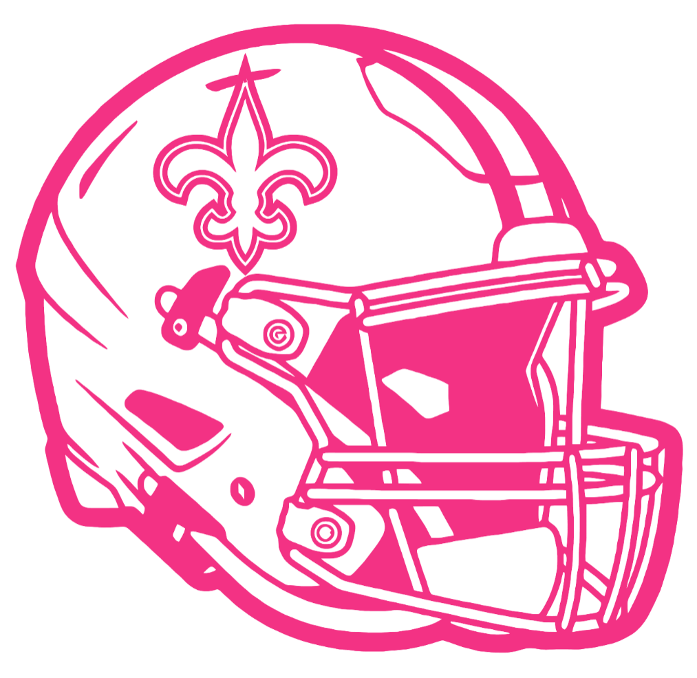 New Orleans Saints HOT PINK Football Helmet Premium DieCut Vinyl Decal PICK SIZE