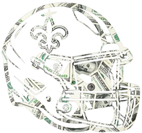 New Orleans Saints Football Helmet Money Print Premium DieCut Vinyl Decal PICK SIZE