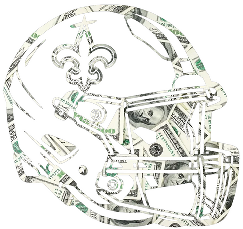 New Orleans Saints Football Helmet Money Print Premium DieCut Vinyl Decal PICK SIZE