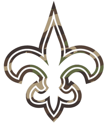 New Orleans Saints Woodland Camo Camouflage Team Logo Premium DieCut Vinyl Decal PICK SIZE