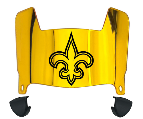 New Orleans Saints Mini Football Helmet Visor Shield w/ Clips - PICK VISOR & LOGO COLOR