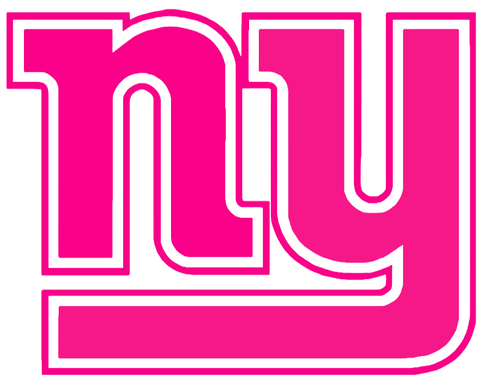 New York Giants Hot Pink Alternate Logo Premium DieCut Vinyl Decal PICK SIZE
