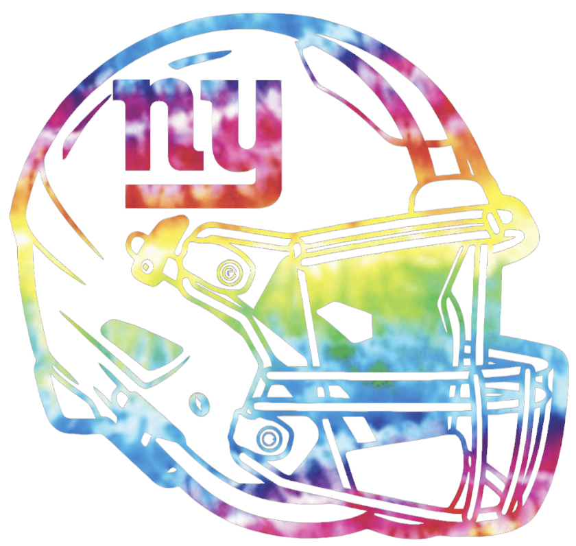 New York Giants Crucial Catch Cancer Football Helmet Tie Dye Vinyl Decal PICK SIZE
