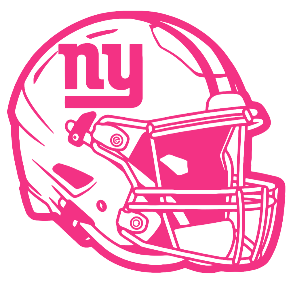 New York Giants HOT PINK Football Helmet Premium DieCut Vinyl Decal PICK SIZE