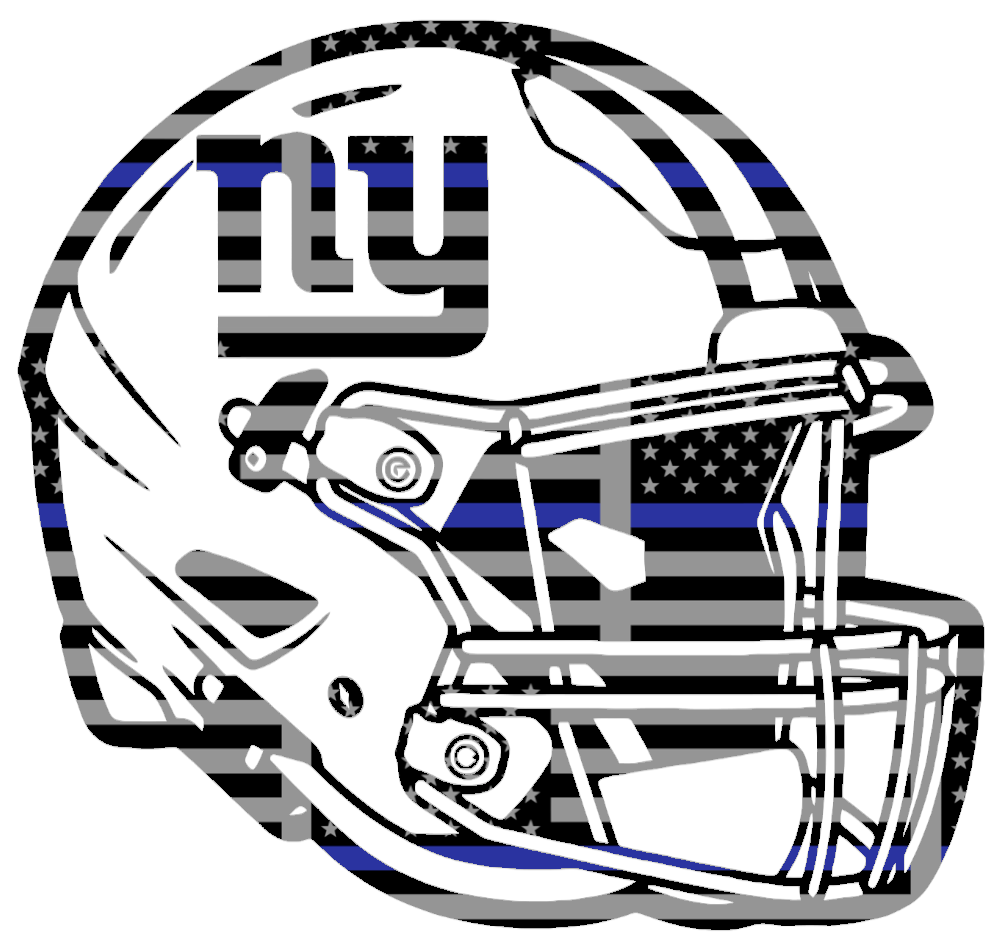 New York Giants Football Helmet Thin Blue Line American Flag Premium DieCut Vinyl Decal PICK SIZE