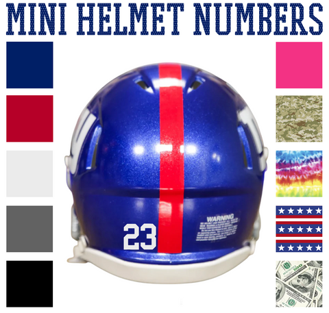 New York Giants Jersey Style Vinyl Number Decal Sheet Set of 50 #0-9 - Pick Color & Size