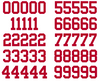 New York Giants Jersey Style Vinyl Number Decal Sheet Set of 50 #0-9 - Pick Color & Size