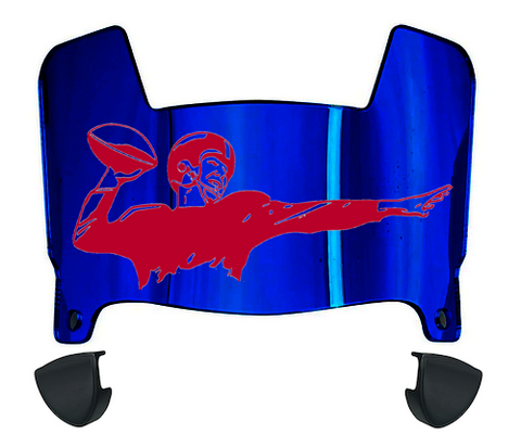 New York Giants Throwback Mini Football Helmet Visor Shield w/ Clips - PICK VISOR & LOGO COLOR
