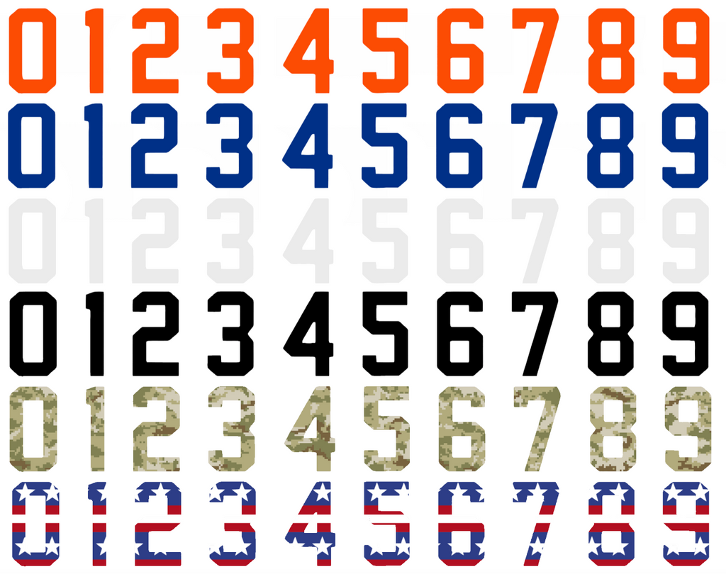 New York Islanders Helmet Jersey Style Vinyl Number Decal Sheet Set of 50 #0-9 - Pick Color & Size
