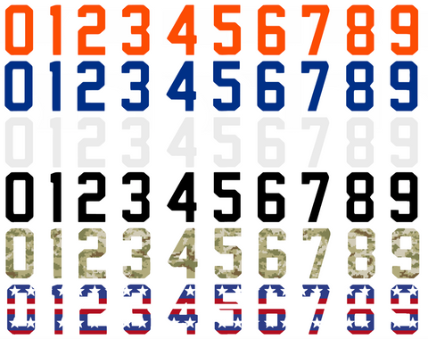 New York Islanders Helmet Jersey Style Vinyl Number Decal Sheet Set of 50 #0-9 - Pick Color & Size
