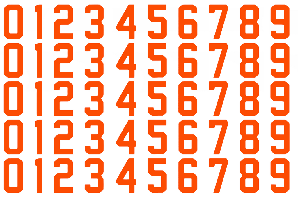 New York Islanders Helmet Jersey Style Vinyl Number Decal Sheet Set of 50 #0-9 - Pick Color & Size