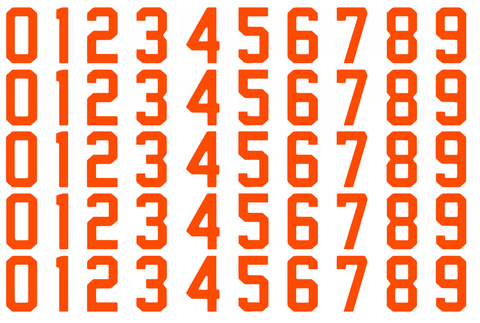 New York Islanders Helmet Jersey Style Vinyl Number Decal Sheet Set of 50 #0-9 - Pick Color & Size