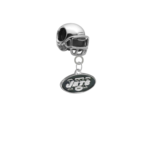 New York Jets 3D Football Helmet Universal European Bracelet Charm (Pandora Compatible)