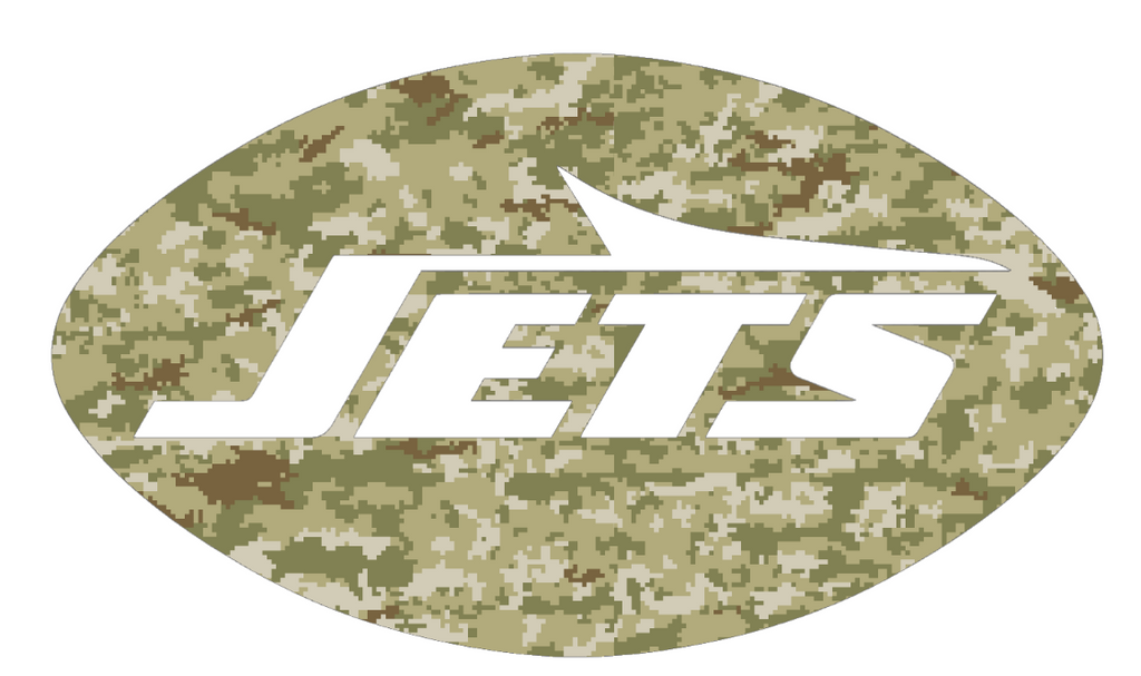 New York Jets Salute to Service Alternate Logo Camouflage Camo Vinyl Decal PICK SIZE