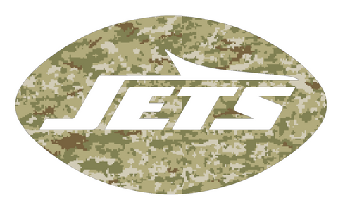 New York Jets Salute to Service Alternate Logo Camouflage Camo Vinyl Decal PICK SIZE
