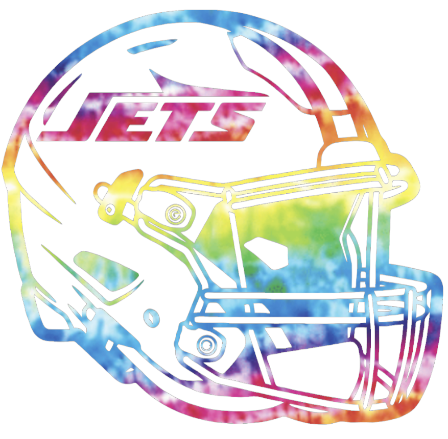 New York Jets Crucial Catch Cancer Football Helmet Tie Dye Vinyl Decal PICK SIZE